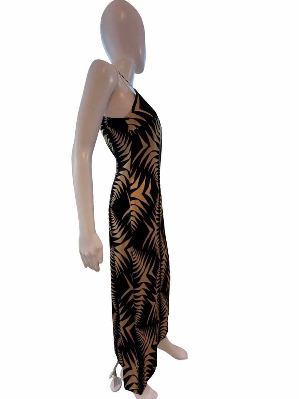 ba&sh Black and Cream Zebra-Print Maxi Dress